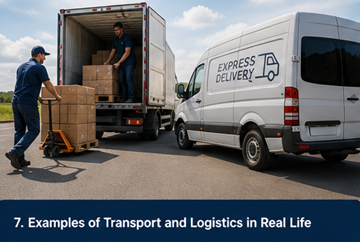 Real life logistics examples delivery trucks warehouse ecommerce shipping